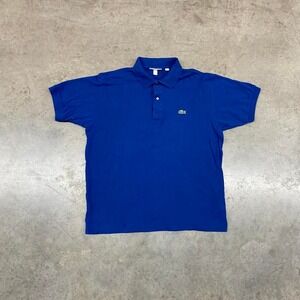 Lacoste Blue Classic Fit Polo Shirt Crocodile Logo Vintage Men's Large